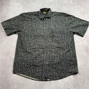 Natural Issue Men's Sz M Wrinkle Free Geometric Short Sleeve‎ Button Up Shirt